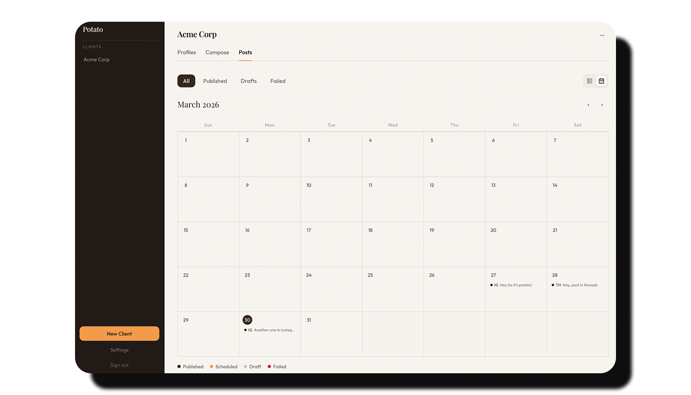 Potato blueprint app — a starting point for an agency publishing tool